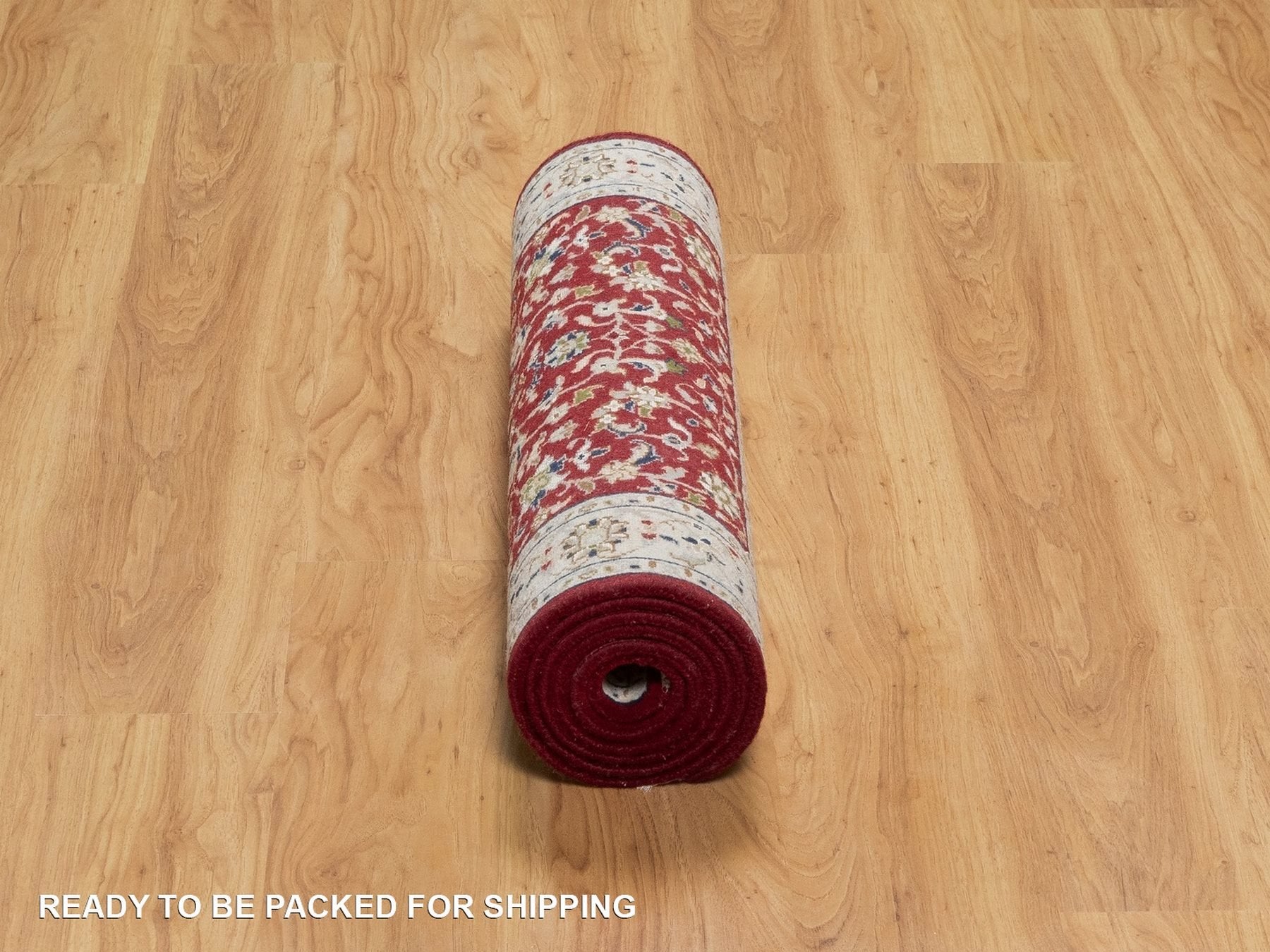 Nain Fine Oriental hand-knotted wool/silk runner in Red & Ivory, 2'7" x 8'3" — SKU O092119 (view 6)