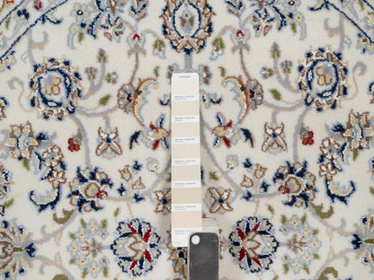 Nain Fine Oriental hand-knotted wool/silk rug in Ivory, 4'1" x 4'2" — SKU O092133 (view 4)