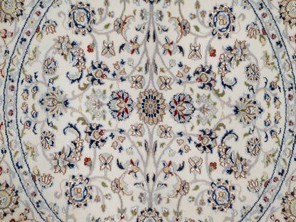 Nain Fine Oriental hand-knotted wool/silk rug in Ivory, 4'1" x 4'2" — SKU O092133 (view 5)