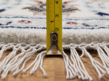 Nain Fine Oriental hand-knotted wool/silk rug in Ivory, 3'11" x 3'11" — SKU O092138 (view 7)