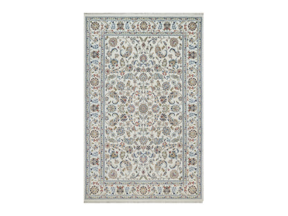 Nain Fine Oriental hand-knotted wool/silk rug in Ivory, 6' x 9'3" — SKU O092139
