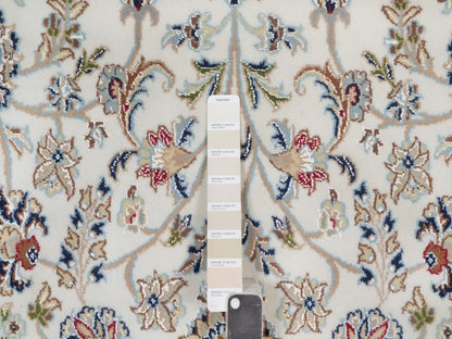 Nain Fine Oriental hand-knotted wool/silk rug in Ivory, 6' x 9'3" — SKU O092139 (view 7)