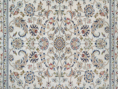 Nain Fine Oriental hand-knotted wool/silk rug in Ivory, 6' x 9'3" — SKU O092139 (view 8)