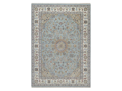 Blue 8'10" x 12'6" Fine Oriental Hand knotted Wool/Silk Rug - Sku: O092141
