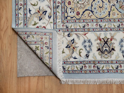 Blue 8'10" x 12'6" Fine Oriental Hand knotted Wool/Silk Rug - Sku: O092141