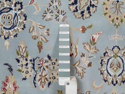 Blue 8'10" x 12'6" Fine Oriental Hand knotted Wool/Silk Rug - Sku: O092141