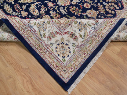 Blue 11'7" x 15'7" Fine Oriental Hand knotted Wool/Silk Rug - Sku: O092143