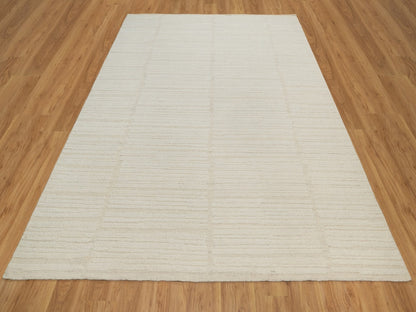 Modern / Contemporary hand-knotted wool rug in Ivory, 8'1" x 10' — SKU O092148 (view 2)