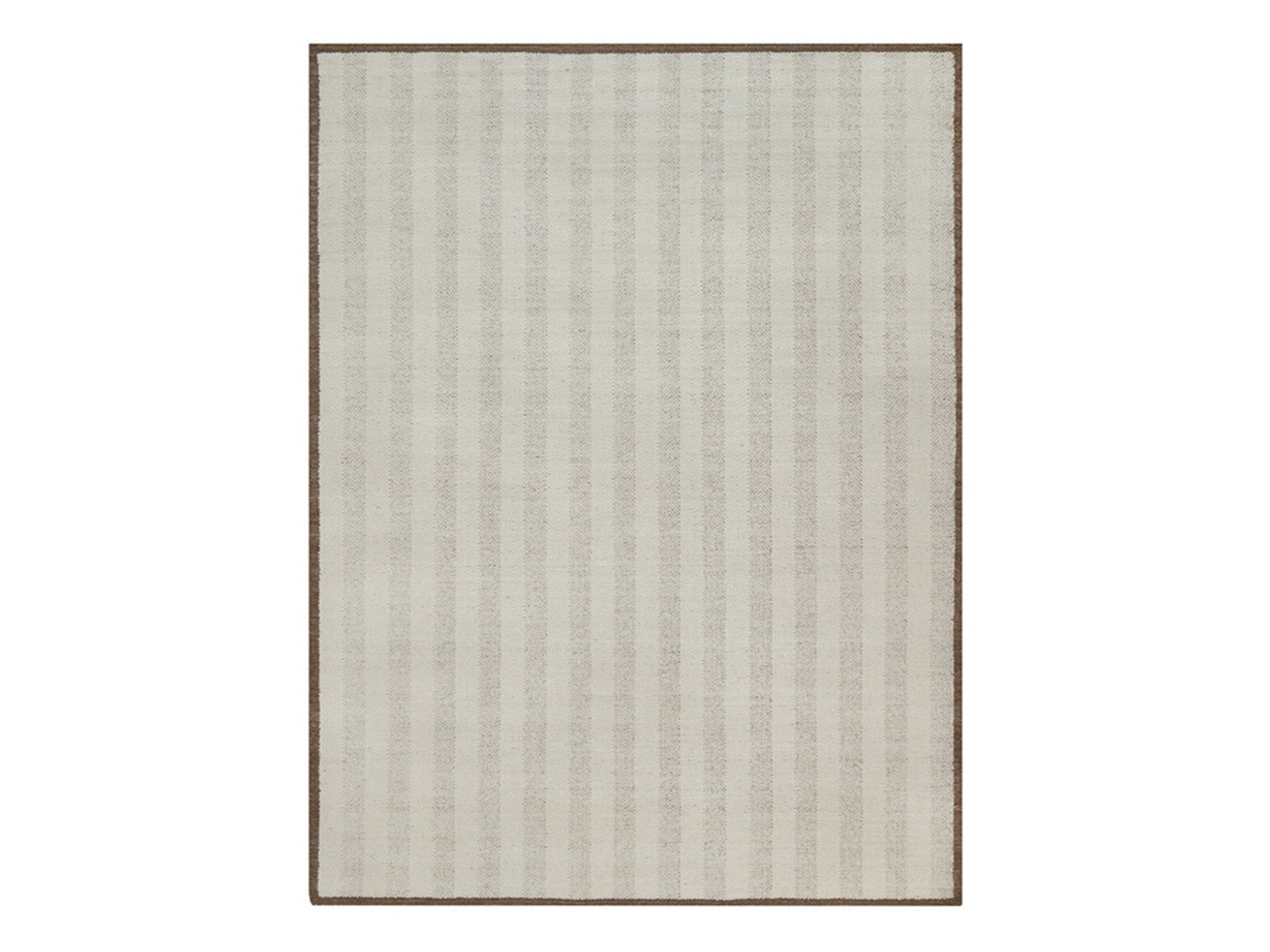 Modern / Contemporary hand-knotted wool rug in Ivory & Chocolate Brown, 9'1" x 12' — SKU O092150