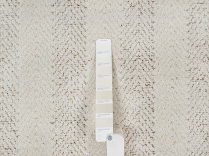 Modern / Contemporary hand-knotted wool rug in Ivory & Chocolate Brown, 9'1" x 12' — SKU O092150 (view 7)