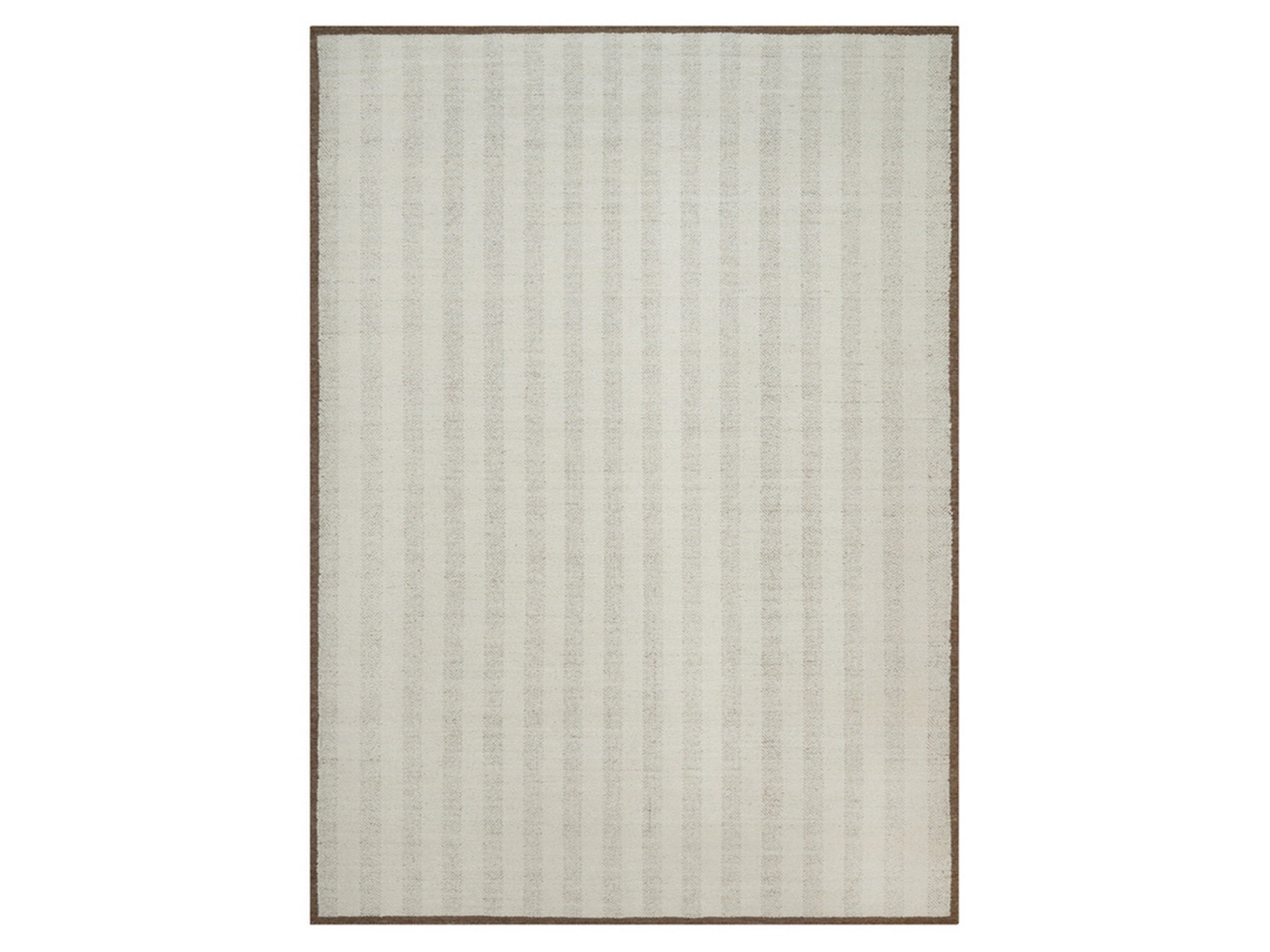 Modern / Contemporary hand-knotted wool rug in Ivory & Chocolate Brown, 10' x 14' — SKU O092151
