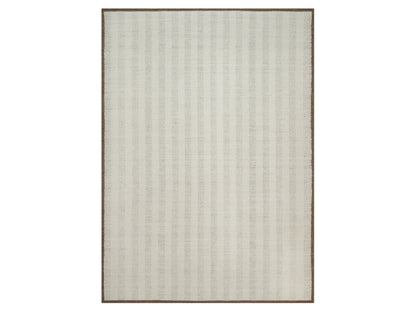 Modern / Contemporary hand-knotted wool rug in Ivory & Chocolate Brown, 10' x 14' — SKU O092151