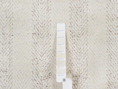 Modern / Contemporary hand-knotted wool rug in Ivory & Chocolate Brown, 10' x 14' — SKU O092151 (view 7)