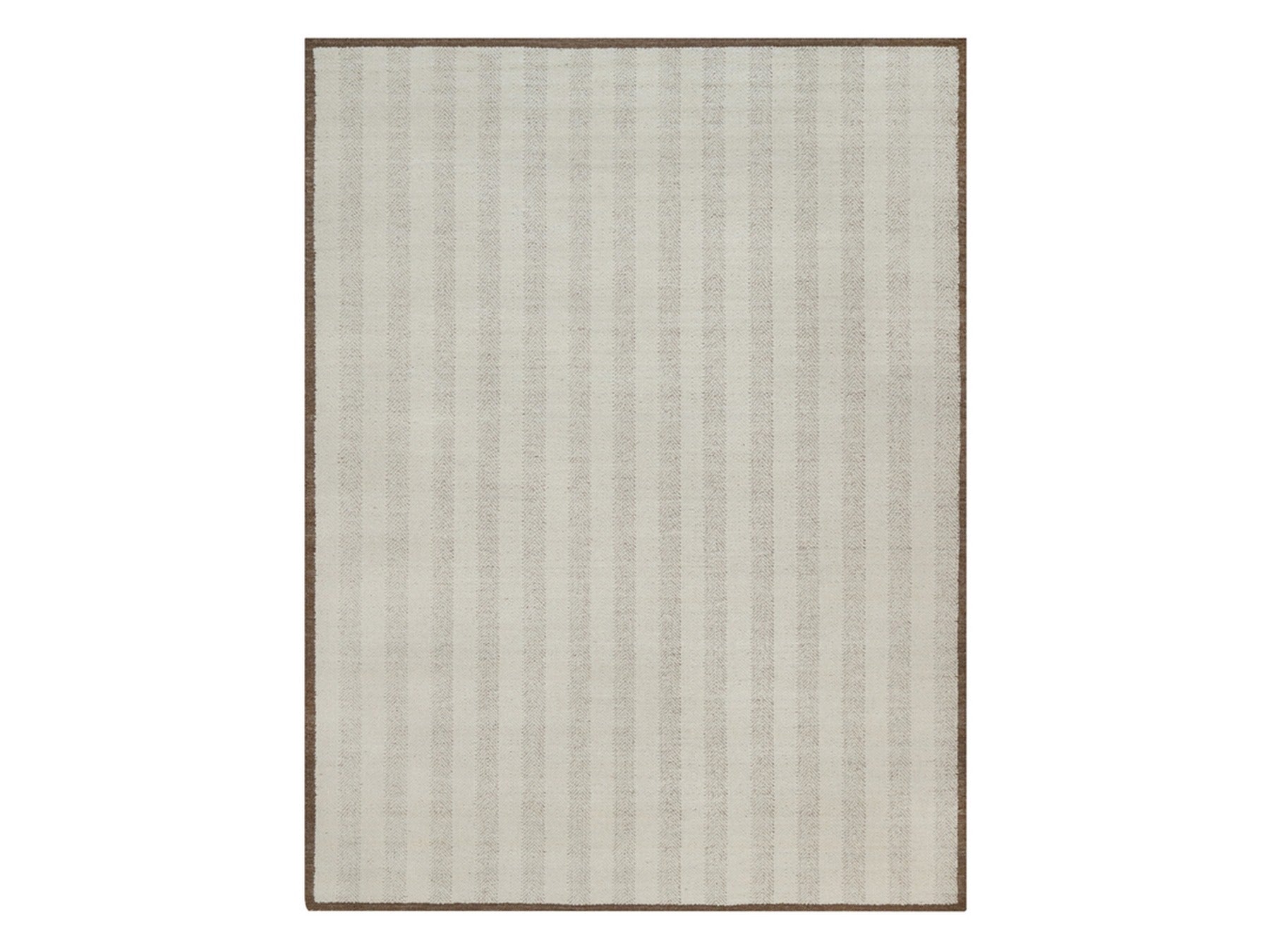 Modern / Contemporary hand-knotted wool rug in Ivory & Chocolate Brown, 9'1" x 12' — SKU O092152