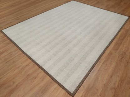 Ivory 9'1" x 12'0" Modern and Contemporary Hand knotted Wool Rug - Sku: O092152