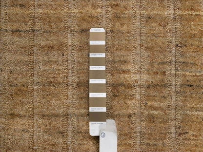 Brown 2'5" x 10'0" Modern and Contemporary Handloom Wool Rug - Sku: O092154