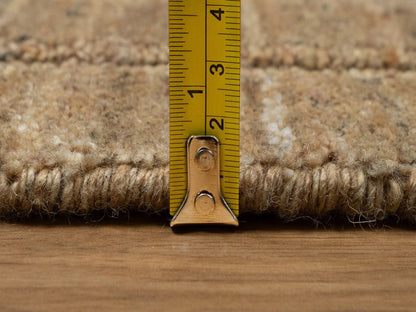Brown 2'5" x 10'0" Modern and Contemporary Handloom Wool Rug - Sku: O092154