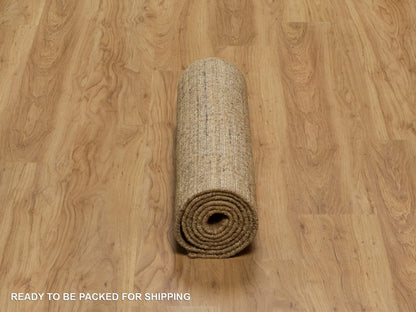 Brown 2'5" x 8'0" Modern and Contemporary Handloom Wool Rug - Sku: O092155