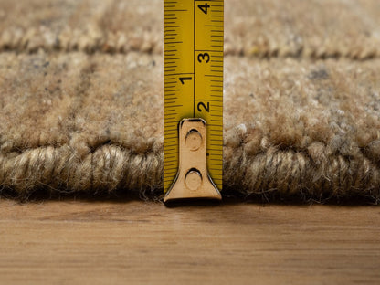 Brown 2'5" x 8'0" Modern and Contemporary Handloom Wool Rug - Sku: O092155