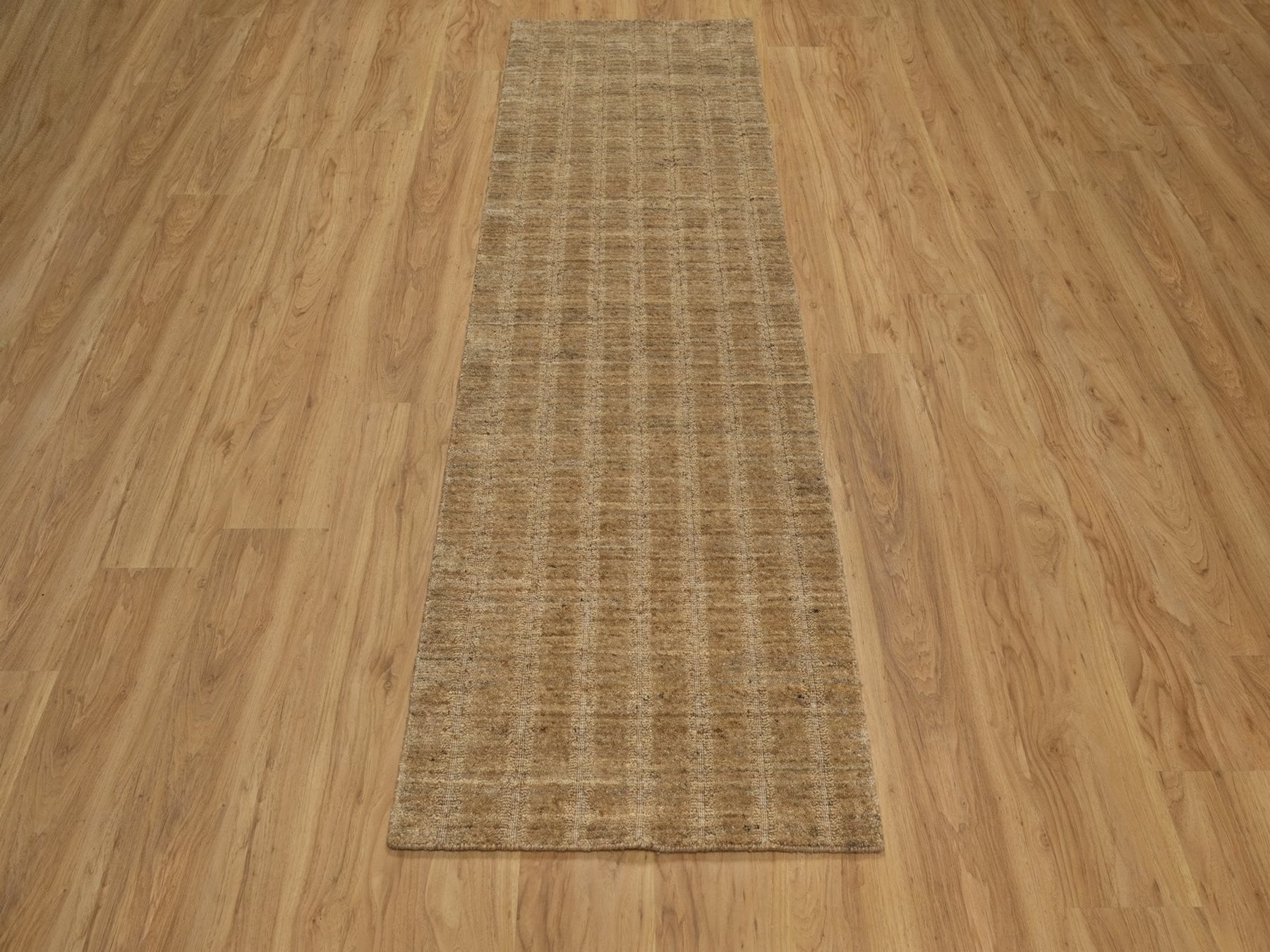 Brown 2'5" x 8'0" Modern and Contemporary Handloom Wool Rug - Sku: O092156