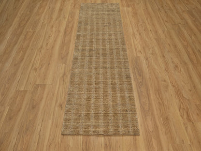 Brown 2'5" x 8'0" Modern and Contemporary Handloom Wool Rug - Sku: O092156