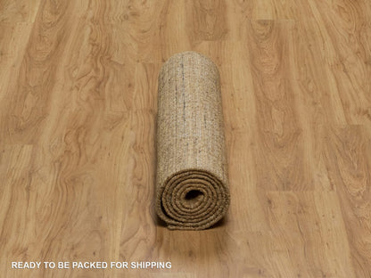 Brown 2'5" x 8'0" Modern and Contemporary Handloom Wool Rug - Sku: O092156