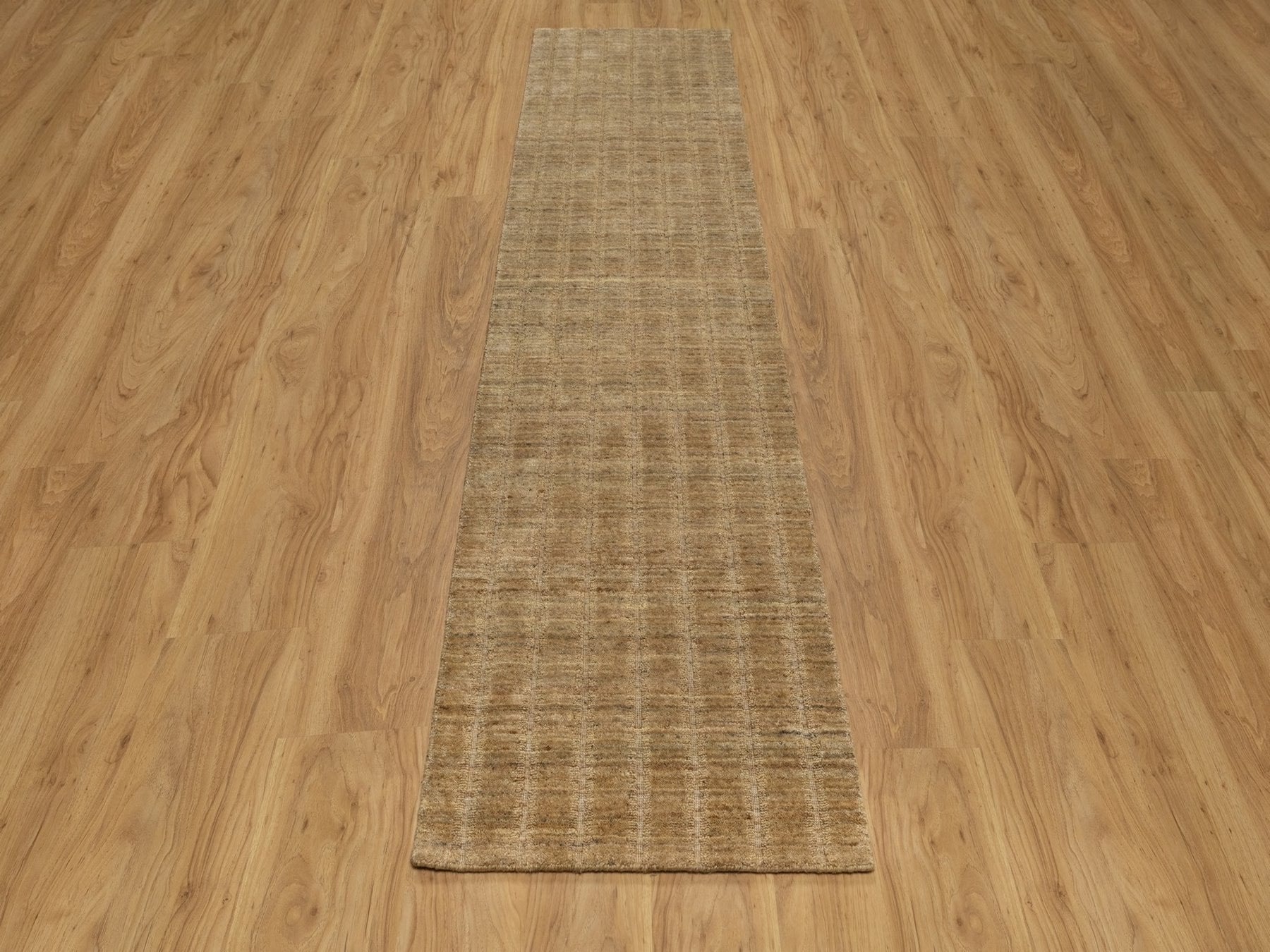 Brown 2'7" x 10'0" Modern and Contemporary Handloom Wool Rug - Sku: O092157