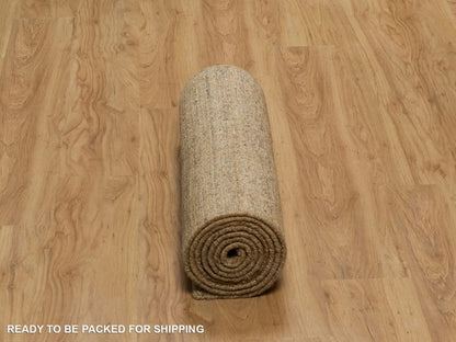 Brown 2'7" x 10'0" Modern and Contemporary Handloom Wool Rug - Sku: O092157