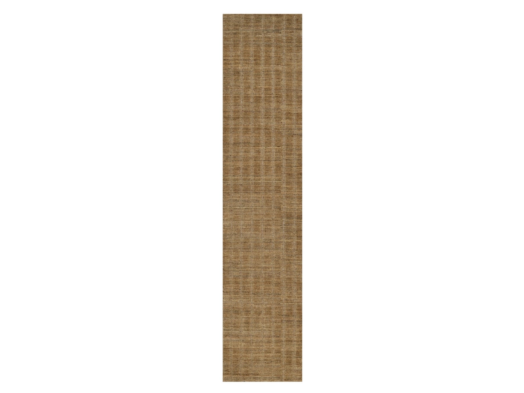 Brown 2'6" x 12'0" Modern and Contemporary Handloom Wool Rug - Sku: O092158