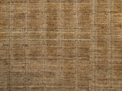 Brown 2'6" x 12'0" Modern and Contemporary Handloom Wool Rug - Sku: O092158