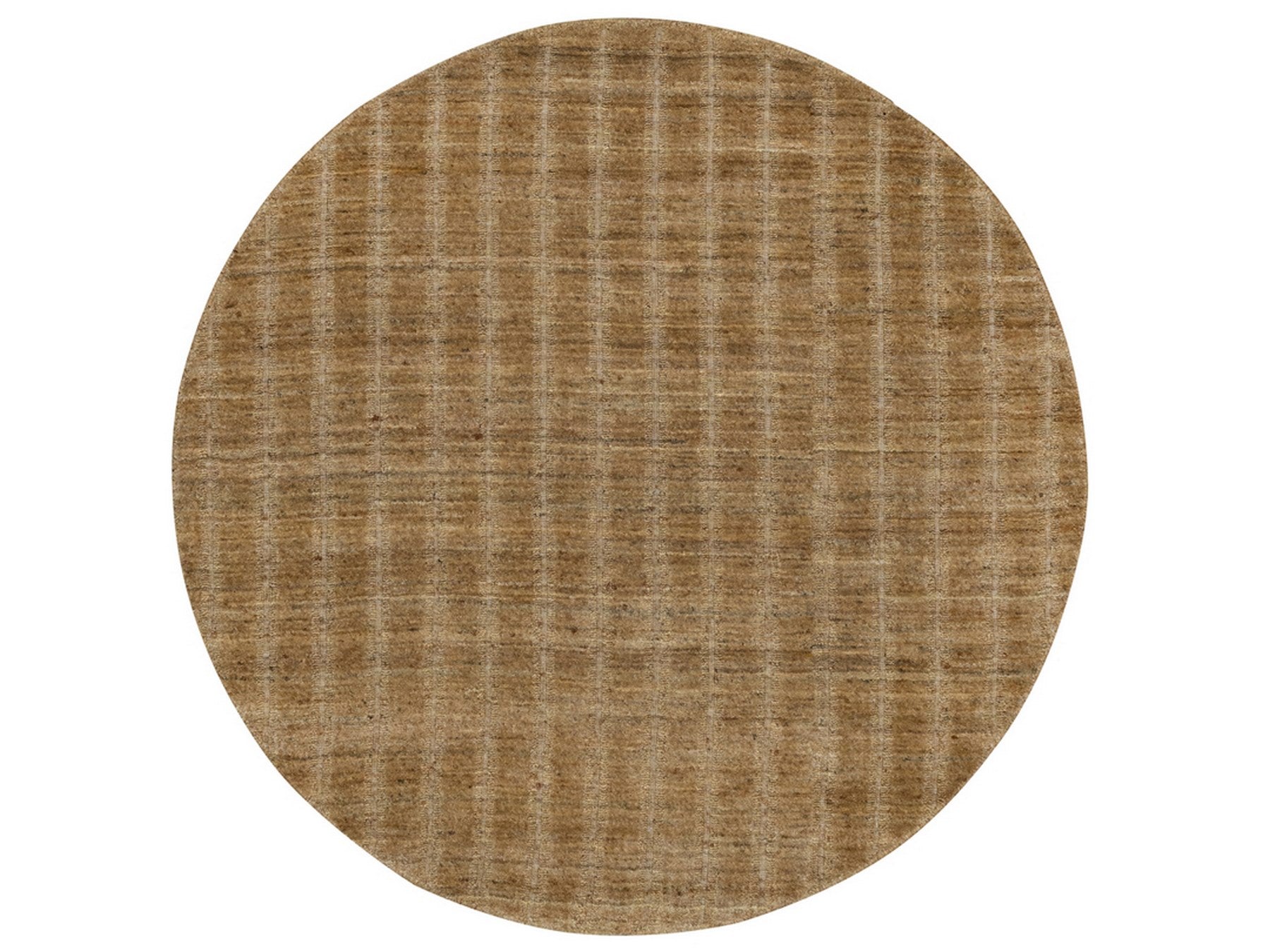 Brown 5'0" x 5'0" Modern and Contemporary Handloom Wool Rug - Sku: O092159