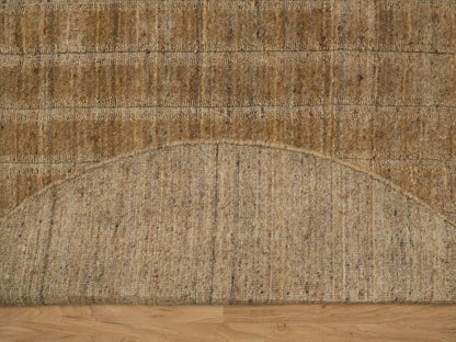Brown 5'0" x 5'0" Modern and Contemporary Handloom Wool Rug - Sku: O092159