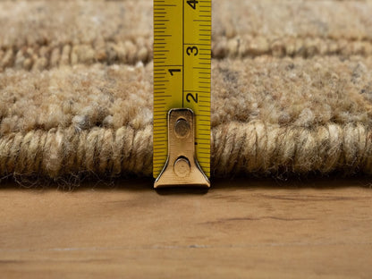 Brown 5'0" x 5'0" Modern and Contemporary Handloom Wool Rug - Sku: O092159