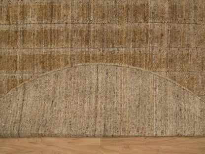 Brown 5'0" x 5'0" Modern and Contemporary Handloom Wool Rug - Sku: O092160