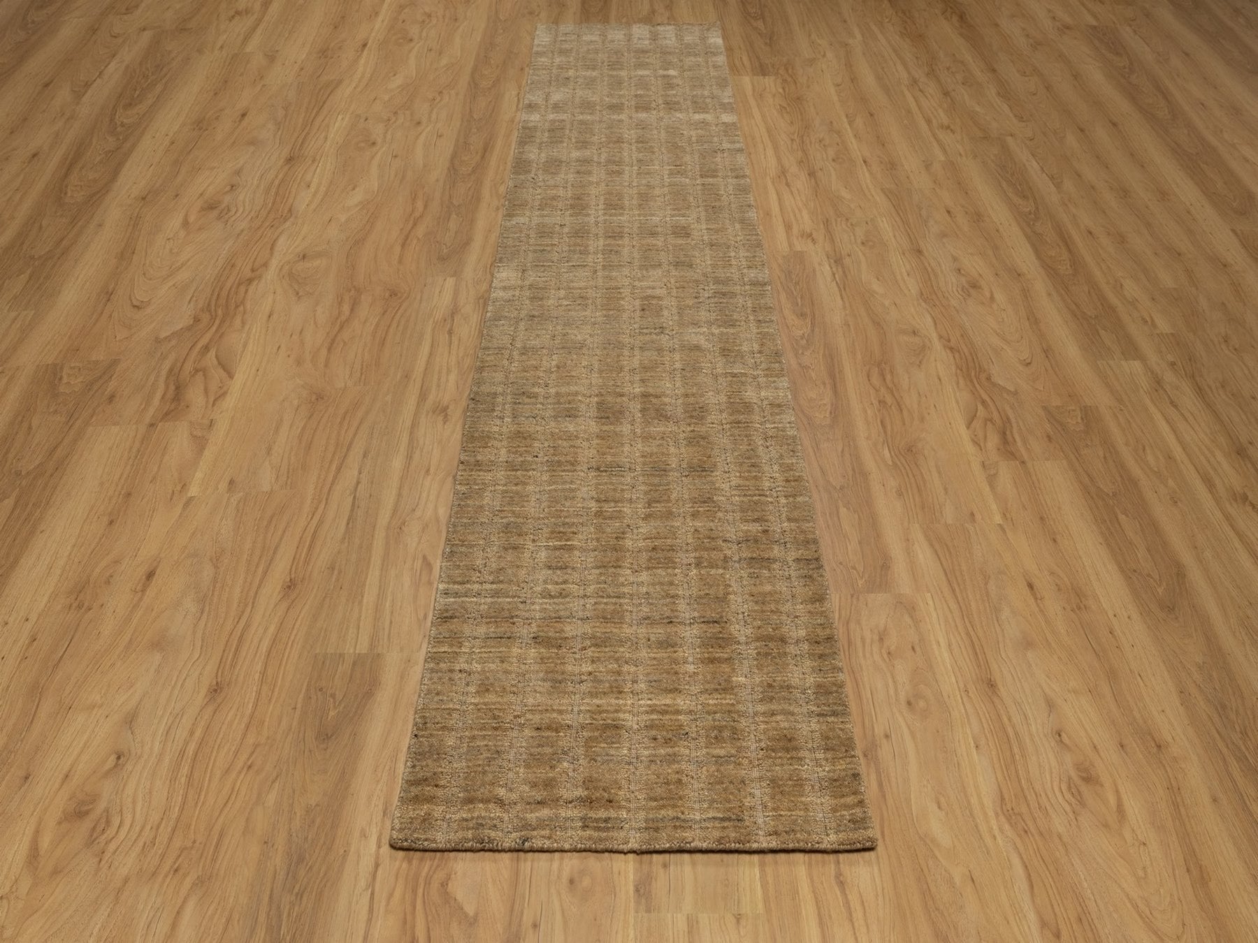 Brown 2'8" x 12'0" Modern and Contemporary Handloom Wool Rug - Sku: O092161