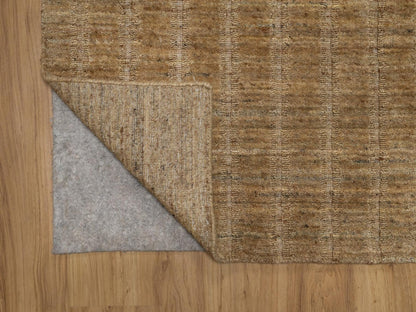 Brown 2'8" x 12'0" Modern and Contemporary Handloom Wool Rug - Sku: O092161