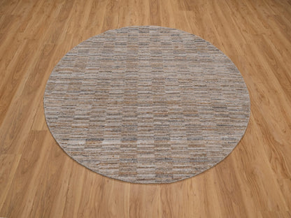 Brown 6'0" x 6'0" Modern and Contemporary Handloom Polyester Rug - Sku: O092162