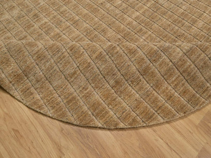 Brown 8'0" x 8'0" Modern and Contemporary Handloom Wool Rug - Sku: O092166