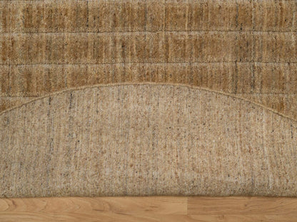 Brown 8'0" x 8'0" Modern and Contemporary Handloom Wool Rug - Sku: O092167
