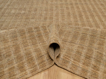 Brown 8'1" x 10'0" Modern and Contemporary Handloom Wool Rug - Sku: O092168