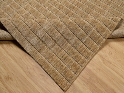 Brown 8'1" x 10'0" Modern and Contemporary Handloom Wool Rug - Sku: O092168