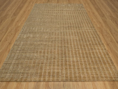 Brown 9'0" x 12'1" Modern and Contemporary Handloom Wool Rug - Sku: O092169