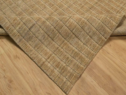 Brown 9'0" x 12'1" Modern and Contemporary Handloom Wool Rug - Sku: O092169
