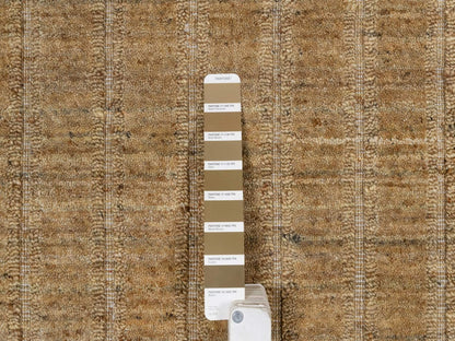 Brown 9'0" x 12'1" Modern and Contemporary Handloom Wool Rug - Sku: O092169