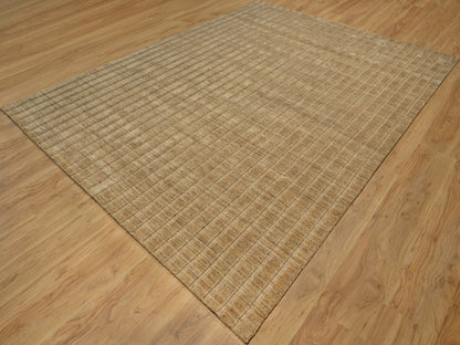 Brown 9'1" x 12'0" Modern and Contemporary Handloom Wool Rug - Sku: O092170