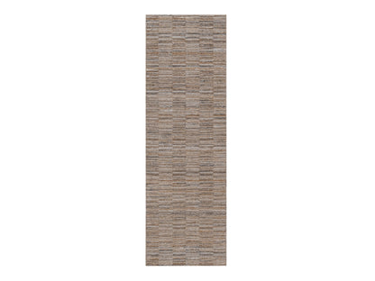 Brown 2'7" x 8'1" Modern and Contemporary Handloom Polyester Rug - Sku: O092174