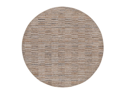 Brown 5'0" x 5'0" Modern and Contemporary Handloom Polyester Rug - Sku: O092175