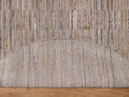 Modern / Contemporary hand-knotted polyester rug in Brown, 5' x 5' — SKU O092175 (view 3)