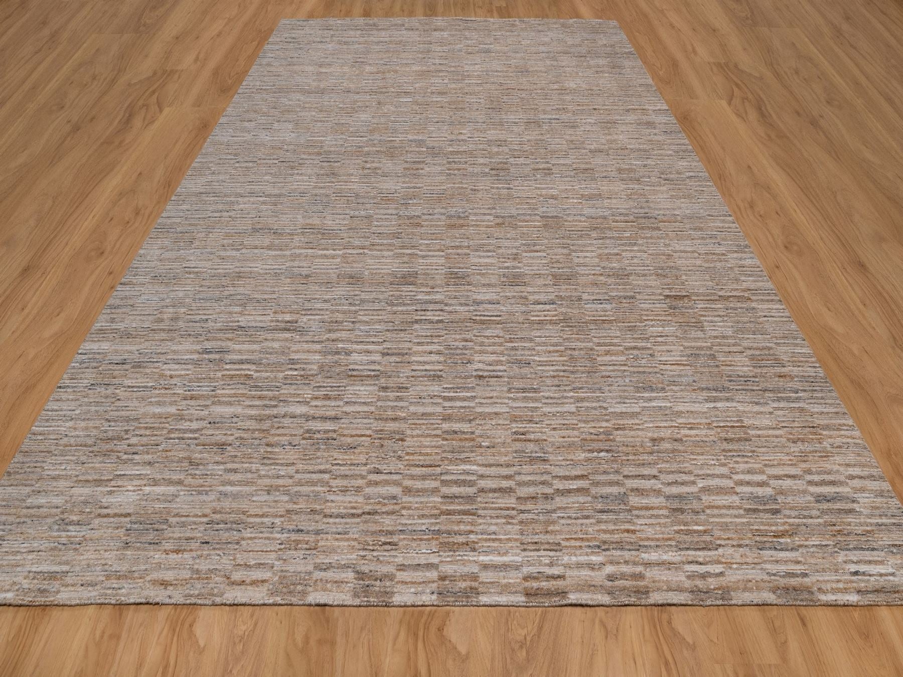 Brown 10'0" x 14'1" Modern and Contemporary Handloom Polyester Rug - Sku: O092178
