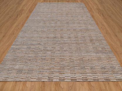 Brown 10'0" x 14'1" Modern and Contemporary Handloom Polyester Rug - Sku: O092178